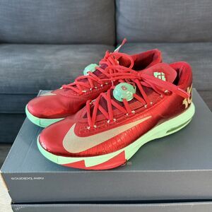 Nike KD VI 6 Christmas 2013 Red Basketball Sneakers 599424-601 Men's Size 9.5
